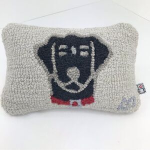 Charming Dog Motif Accent Pillow in Cream and Black